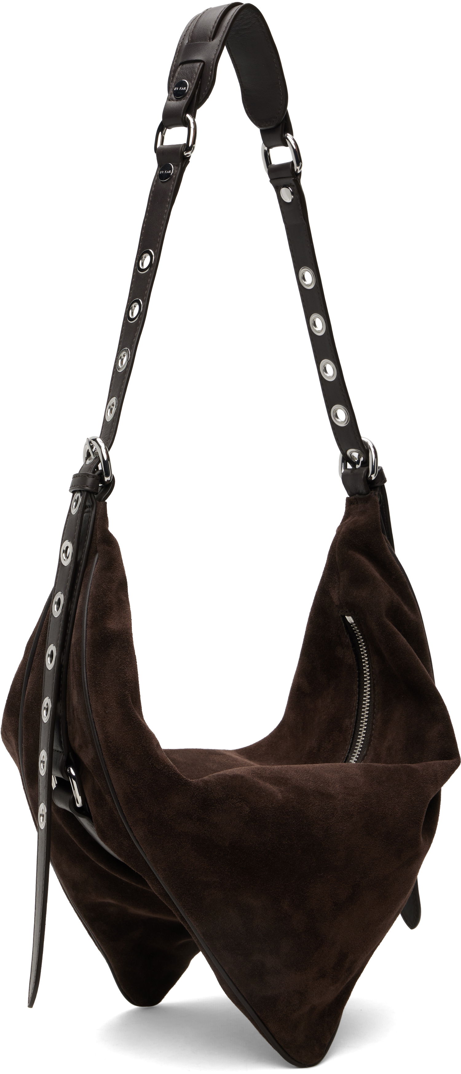Skuldertaske BY FAR BY FAR Trayana Suede & Nappa Leather Shoulder Bag Brun | MWBSB063MM050BR054PL, 1