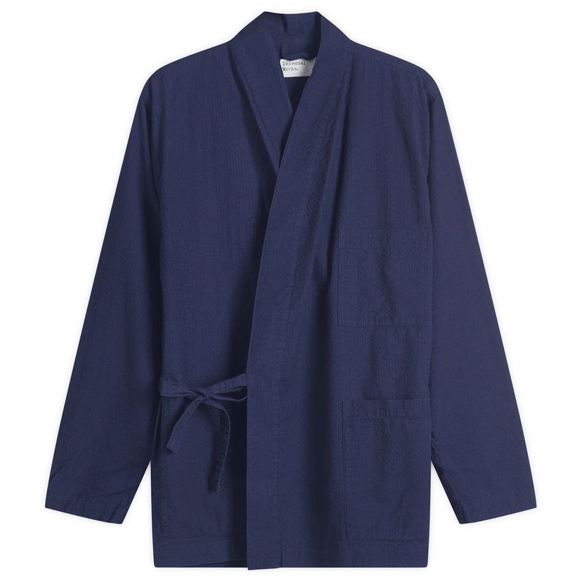 Jakke Universal Works Kyoto Work Jacket Seersucker Mørkeblå | 32722-WSI