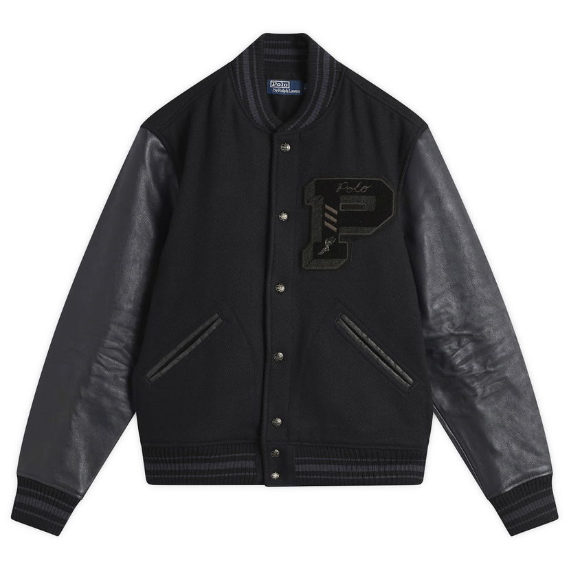 Bomberjakke Polo by Ralph Lauren Varsity Jacket Sort | 710907546001-BLK
