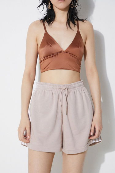 Shorts adidas Originals adidas Originals 3 Stripe French Terry High Waist Shorts Beige | IP0694, 0