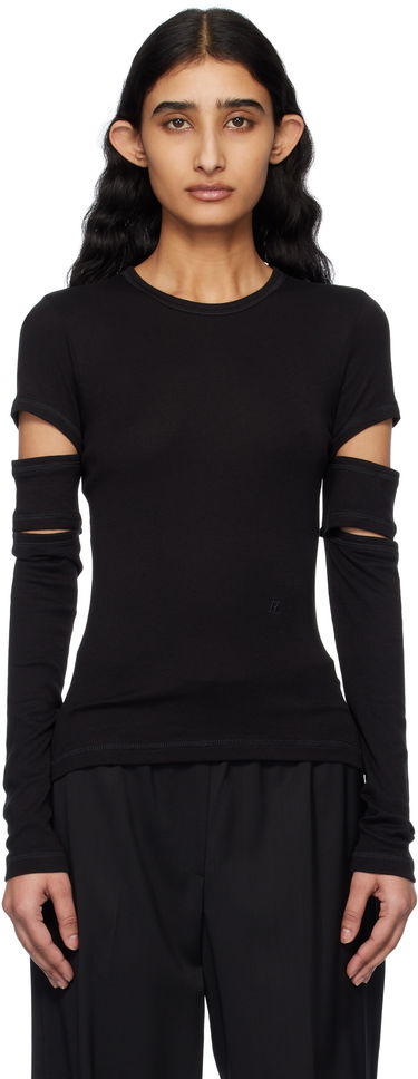 T-shirt Helmut Lang Helmut Lang Slashed Long Sleeve T-Shirt Sort | O09HW509, 0