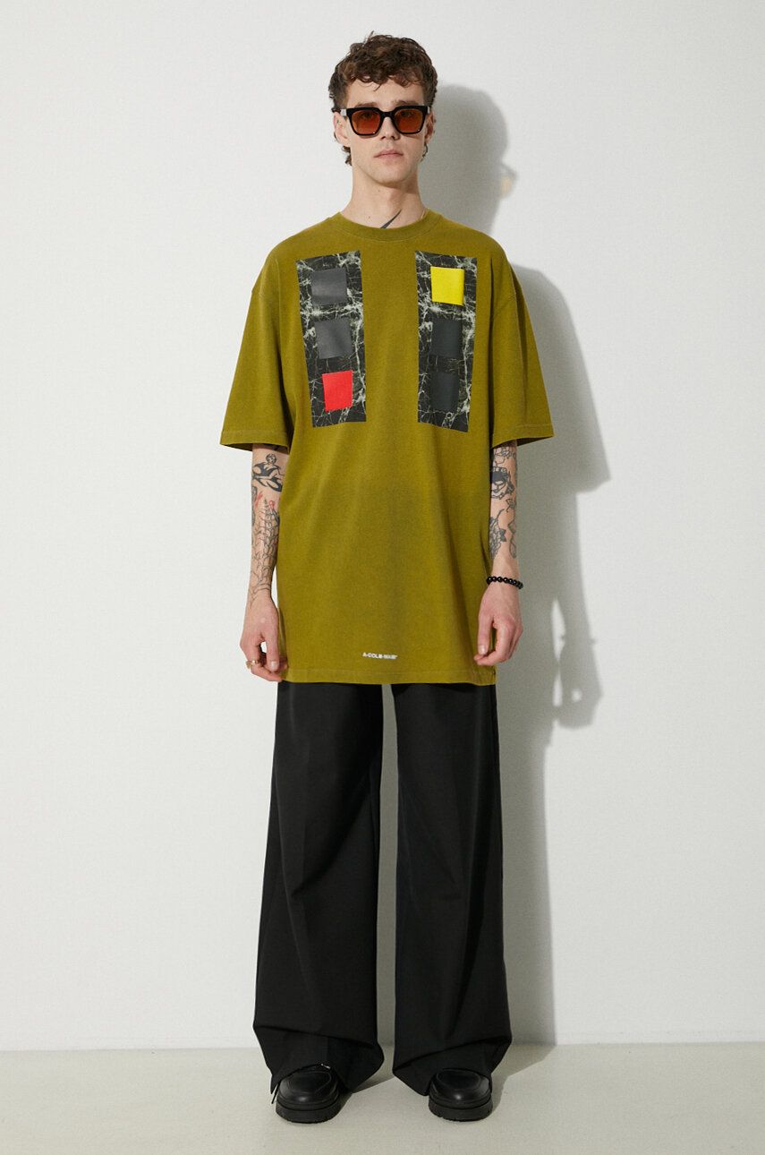 T-shirt A-COLD-WALL* Relaxed Cubist T-shirt with Print Grøn | ACWMTS097, 1