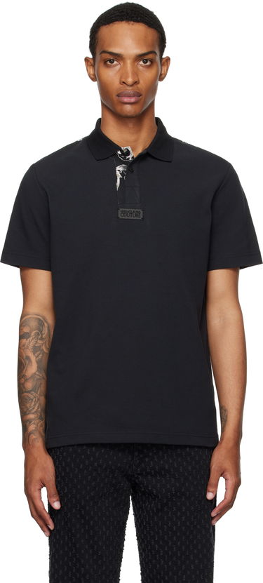 Polo skjorte Versace Versace Jeans Couture Outline Barocco Polo Sort | E78GAG627_EJ0003, 0