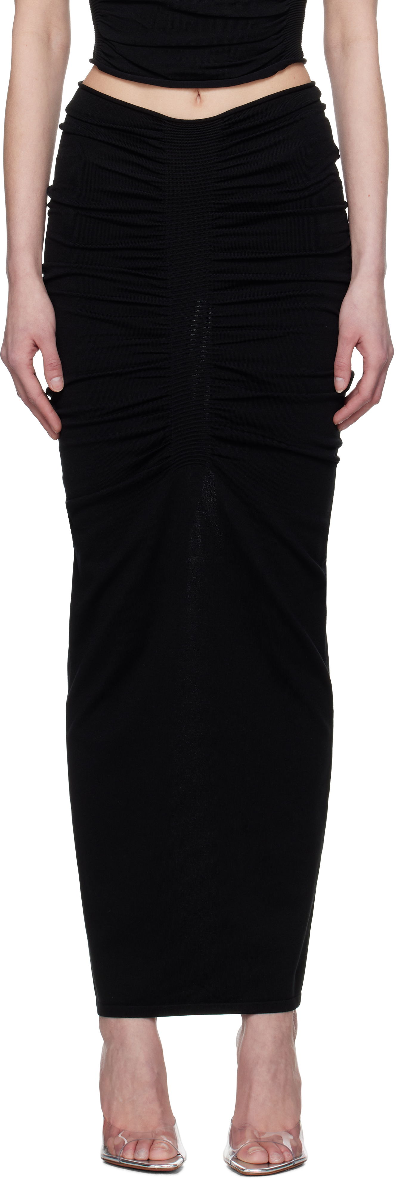 Nederdel Alexander Wang Alexander Wang Ruched Maxi Skirt Sort | 1KC1255095, 0
