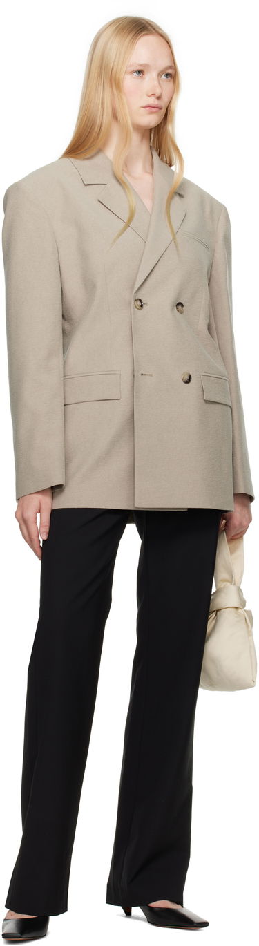Jakke Nanushka Nanushka Diante Double-Breasted Blazer Beige | NW25SSOW26092, 3