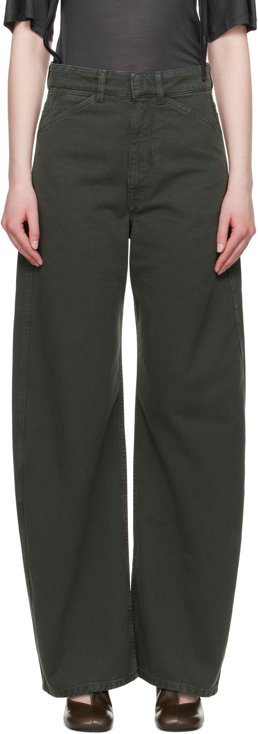 Jeans LEMAIRE Lemaire High Waisted Curved Jeans Grøn | PA1052 LD1039
