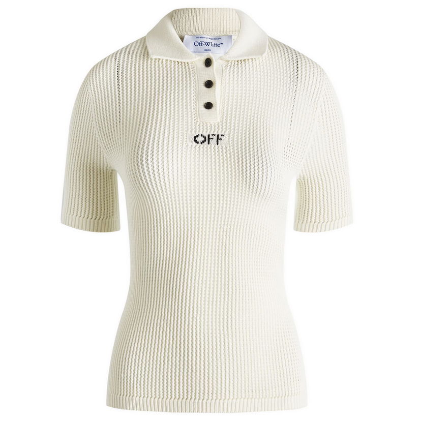 Polo skjorte Off-White Off Net Short Sleeve Polo Hvid | OWHV001F24KNI0010110