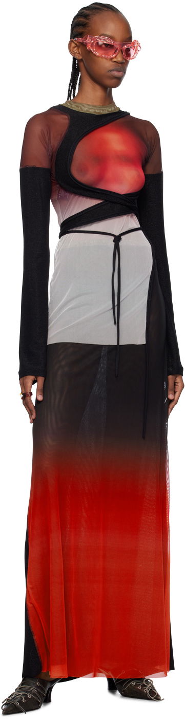 Nederdel Ottolinger Ottolinger Semi-Sheer Maxi Skirt Rød | 103202, 3