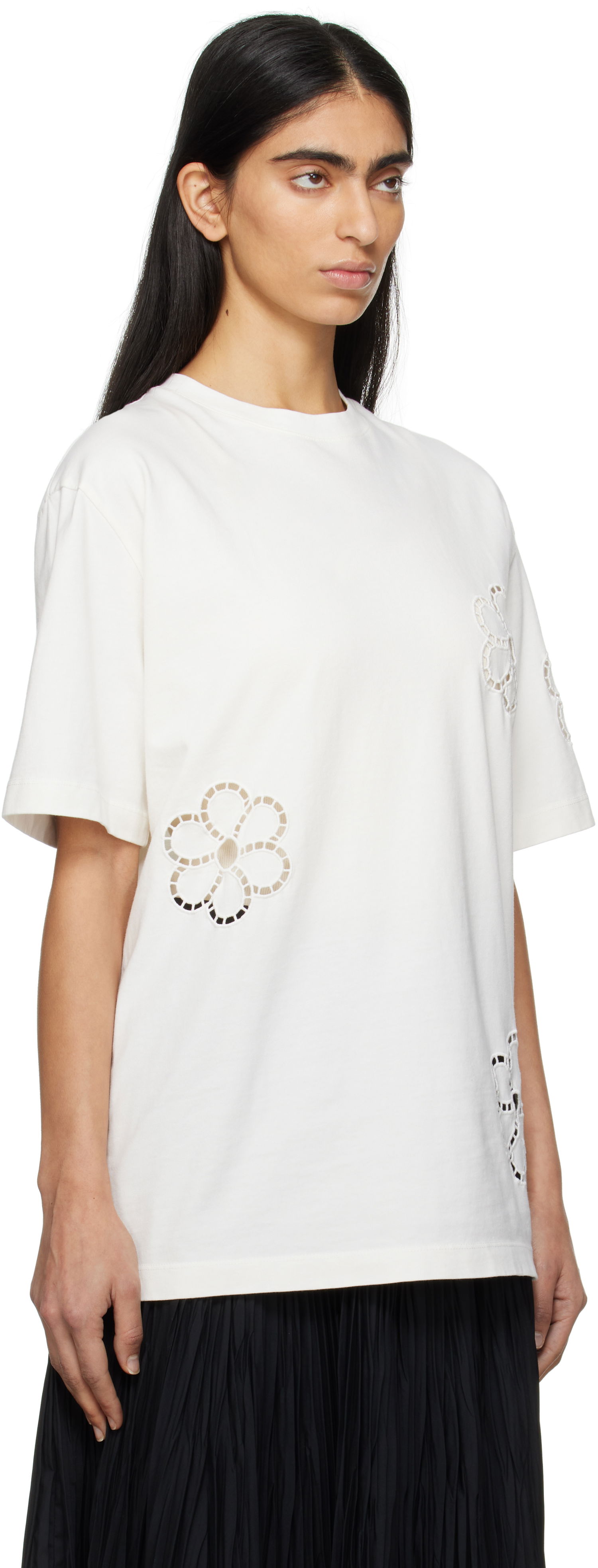 T-shirt MSGM Floral T-Shirt Hvid | 3841MDM128 257091, 1