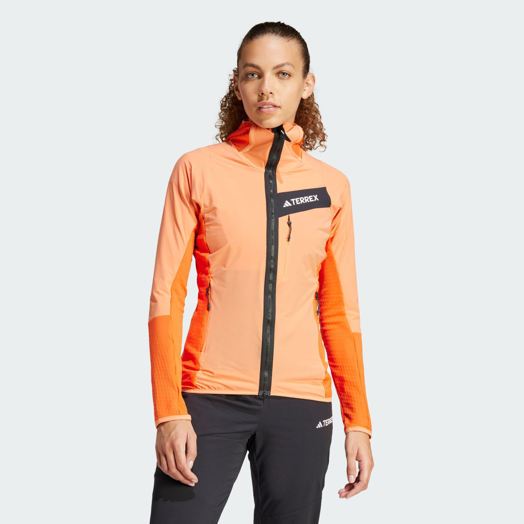 Vindjakke adidas Performance Terrex Techrock Hooded Wind Fleece Orange | MKW56, 0