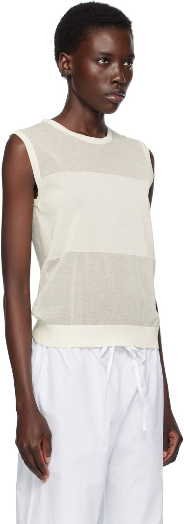 Tanktop Loulou de Saison Loulou de Saison Anita Sleeveless Striped Top Hvid | ANITA, 1