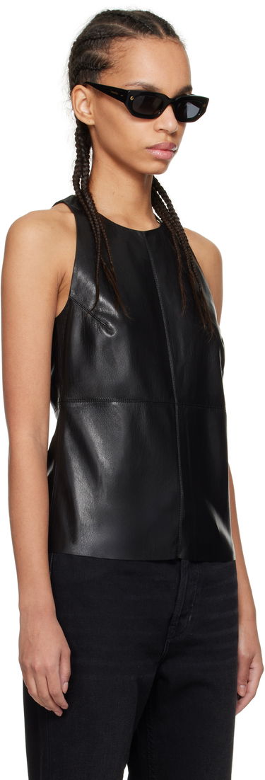 Tanktop Nanushka Nanushka Teza Faux-Leather Tank Top Sort | NW24CRTP03999, 1