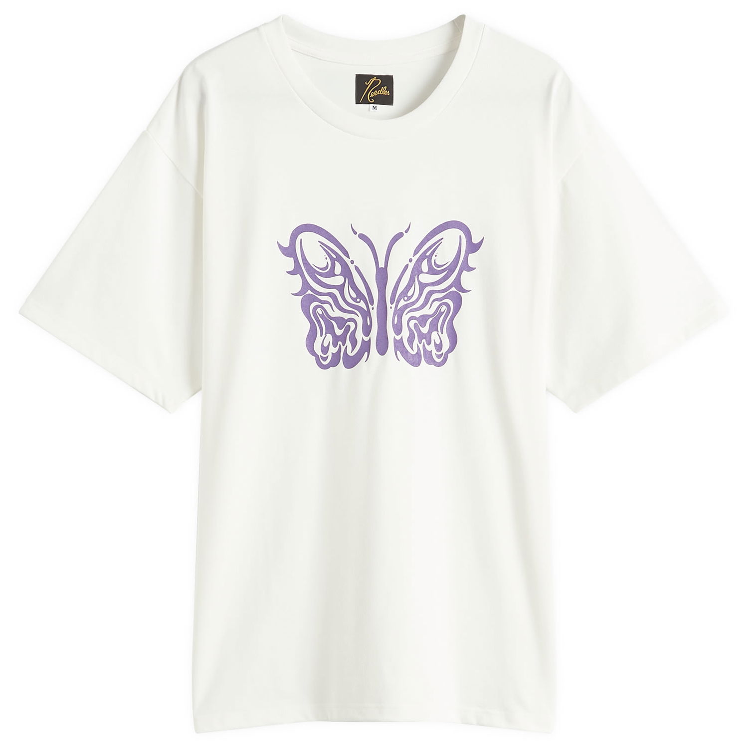 T-shirt Needles Kae Tanaka Crew Neck T-Shirt with Butterfly Graphic Hvid | QV433-A, 0