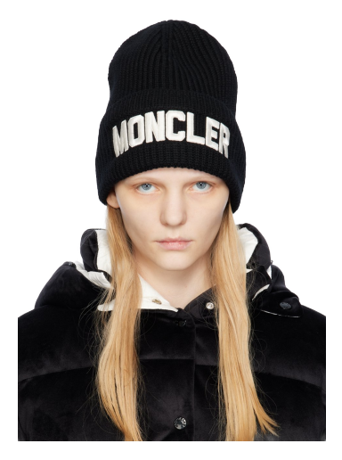 Beanie Moncler Embroidered Sort | I20933B00049M1131