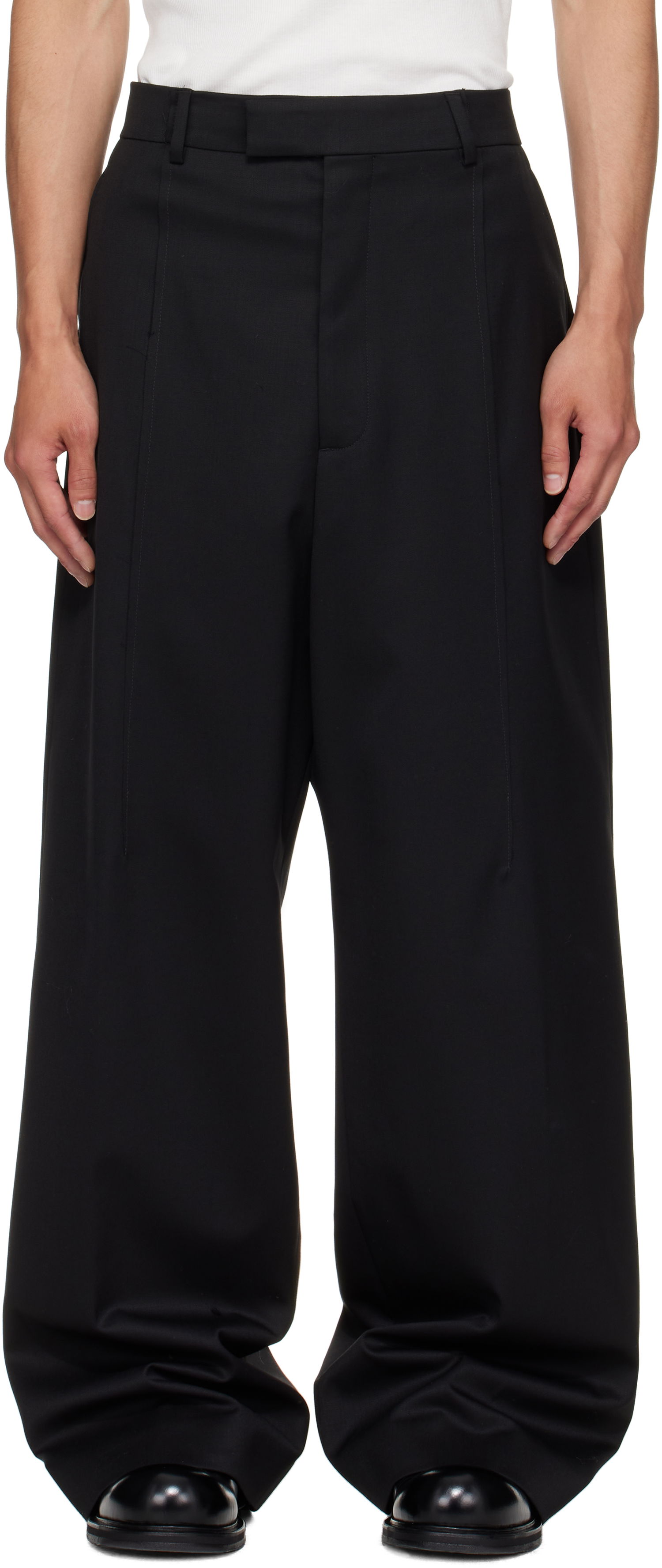 Bukser VETEMENTS Vetements Cut Baggy Tailored Trousers Sort | UH76TP350B, 0
