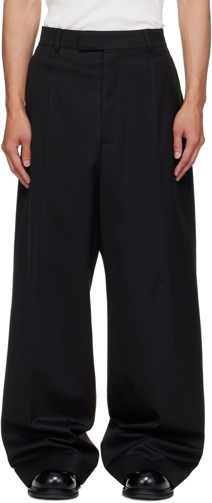 Bukser VETEMENTS Vetements Cut Baggy Tailored Trousers Sort | UH76TP350B
