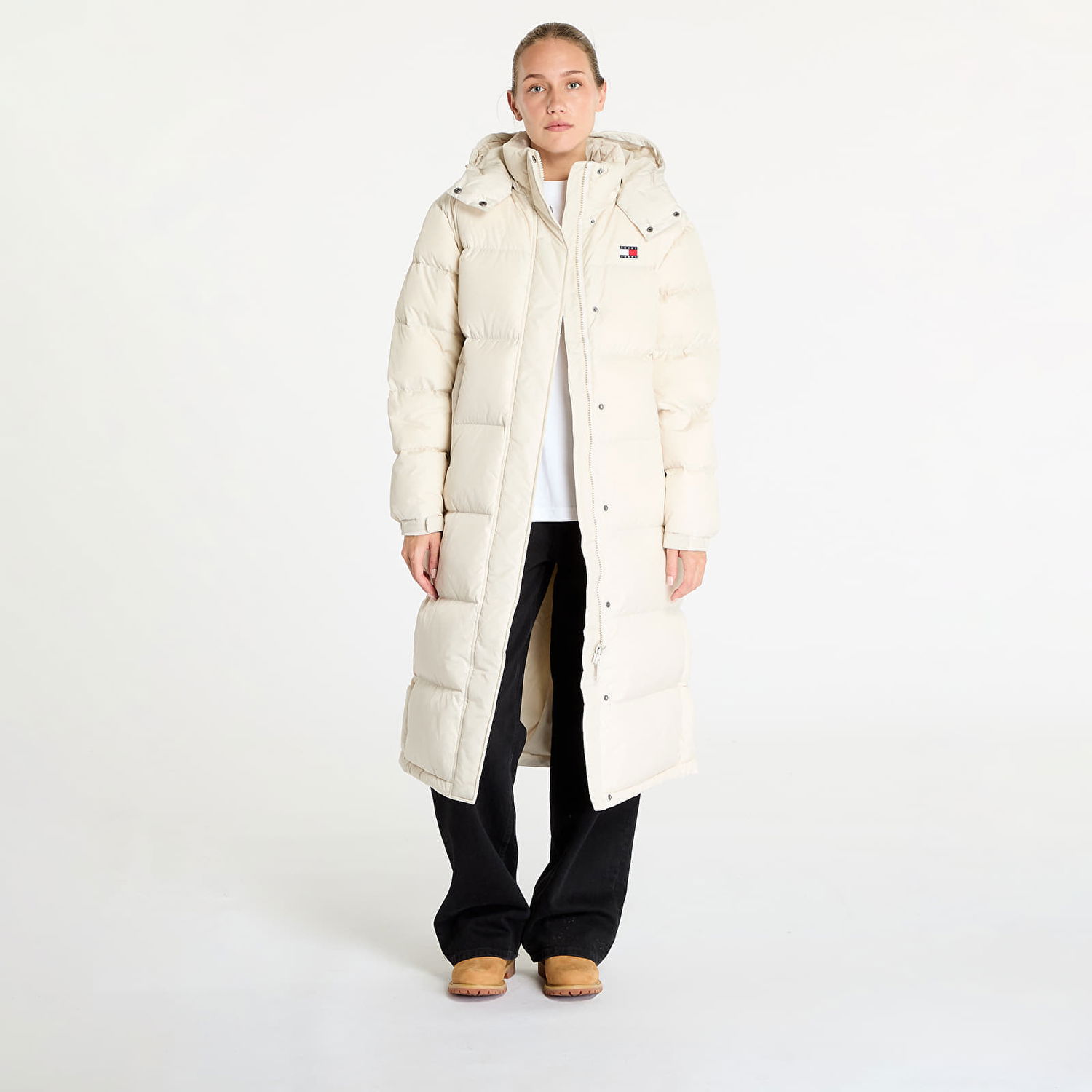 Puffer jakke Tommy Hilfiger Alaska Long Puffer Jacket Beige Beige | DW0DW18860 ACG, 0