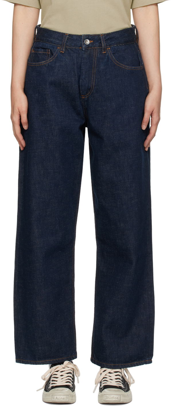 Jeans YMC Indigo Straight Leg Jeans Mørkeblå | Q4AZH, 0