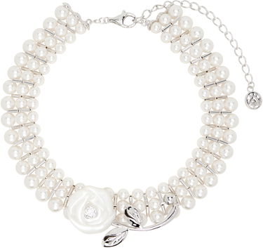 Halskæde SHUSHU/TONG SHUSHU/TONG YVMIN Edition Rose Layers Pearl Necklace Hvid | 25603SLV00NN, 0