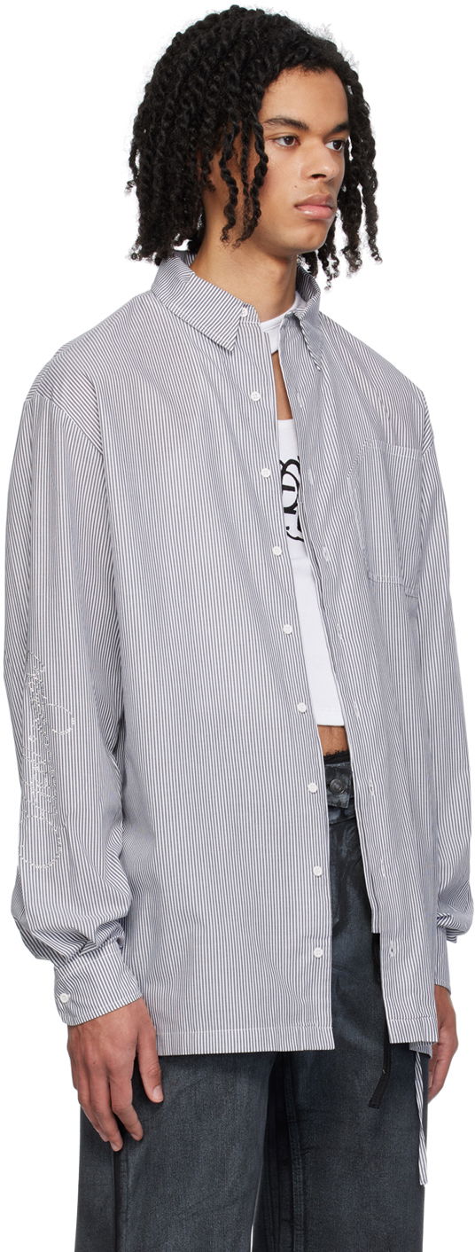Skjorte Ottolinger Ottolinger Oversized Pinstriped Shirt Grå | 1103101, 1