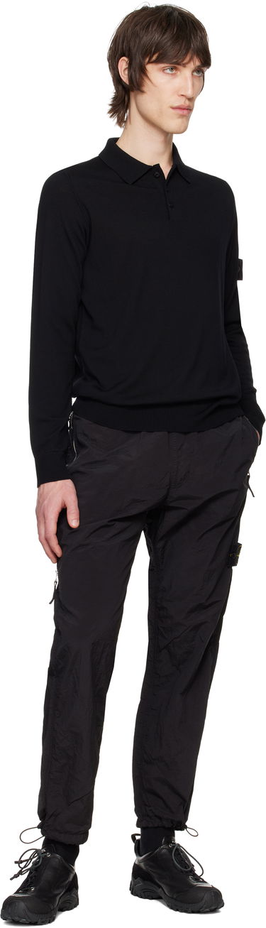 Sweater Stone Island Stone Island Pure Wool Long Sleeve Polo Sort | K1S15 5100071 S00FC, 4