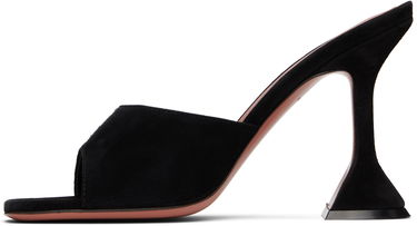 Skopleje Amina Muaddi Amina Muaddi Lupita Suede Heeled Sandals Sort | LUPITA SLIPPER CL SUEDE, 2