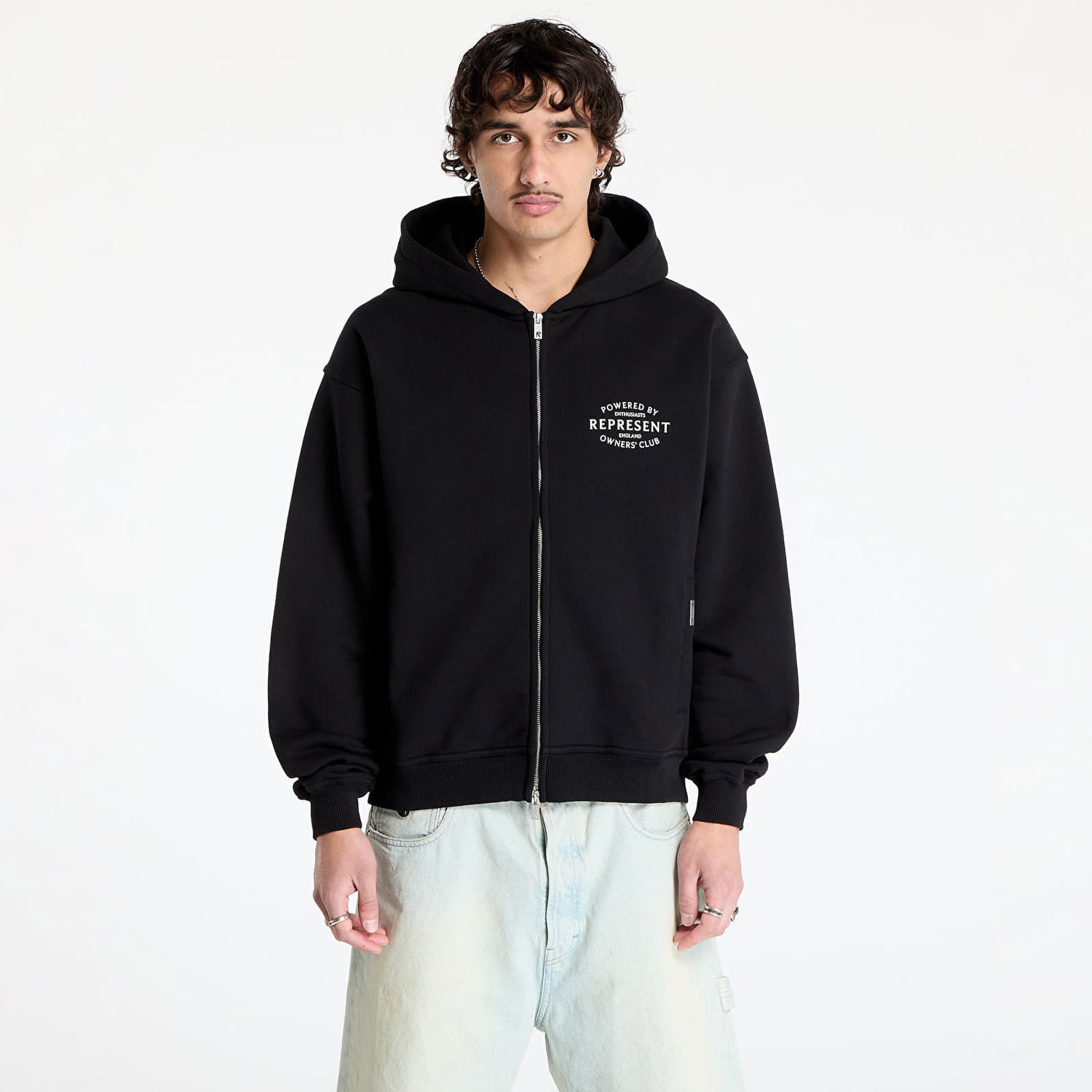 Sweatshirt Represent Clo REPRESENT Owners Club Stamp Zip Up Hoodie Sort | OCM41426-001, 0