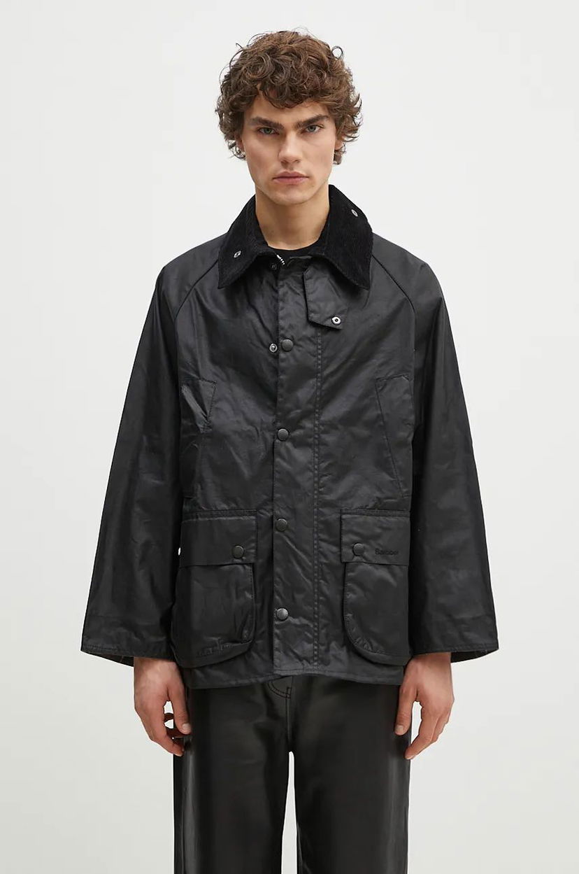 Regnfrakke Barbour OS Bedale Wax Jacket Sort | MWX1679