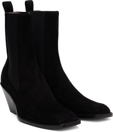 Sneakers og sko Khaite KHAITE Austin Suede Ankle Boots Sort | F1092-849, 3