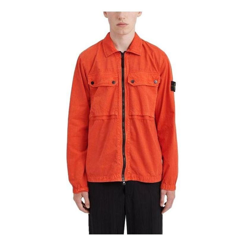 Skjorte Stone Island Zip Overshirt Orange | 7915102WN-V0137