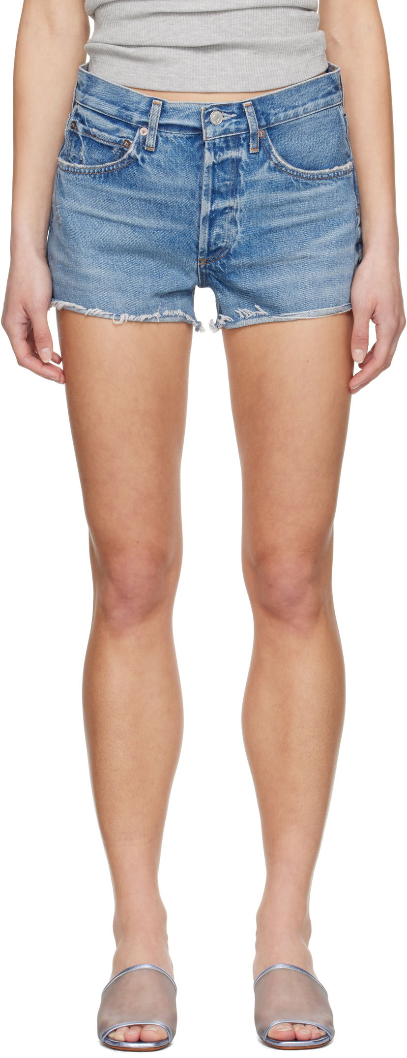 Shorts AGOLDE AGOLDE Parker Vintage Cut Off Denim Shorts Blå | A026F-1206