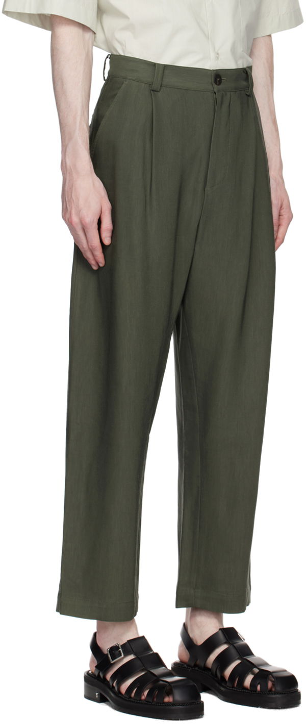 Bukser Studio Nicholson Studio Nicholson Tuck Trousers Grøn | TUCK SNM-787, 1