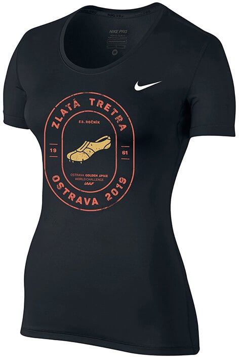 T-shirt Nike Pro Top SS All Over Mesh T-Shirt Sort | 889540-010-zt