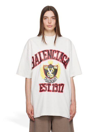 T-shirt Balenciaga DIY College Hvid | 739784 TOVK1