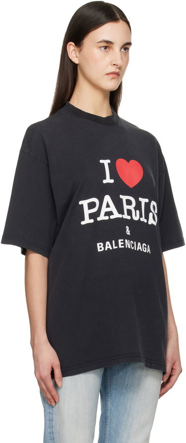T-shirt Balenciaga Balenciaga 'I Love Paris' T-Shirt Sort | 764235 TRVU9, 1