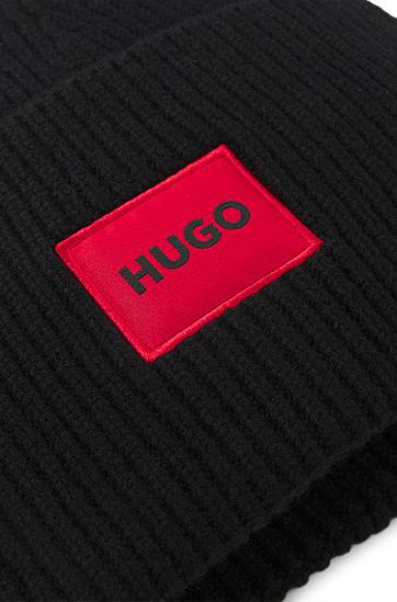 Beanie BOSS HUGO Wool-Blend Beanie with Logo Patch Sort | 50502579, 1