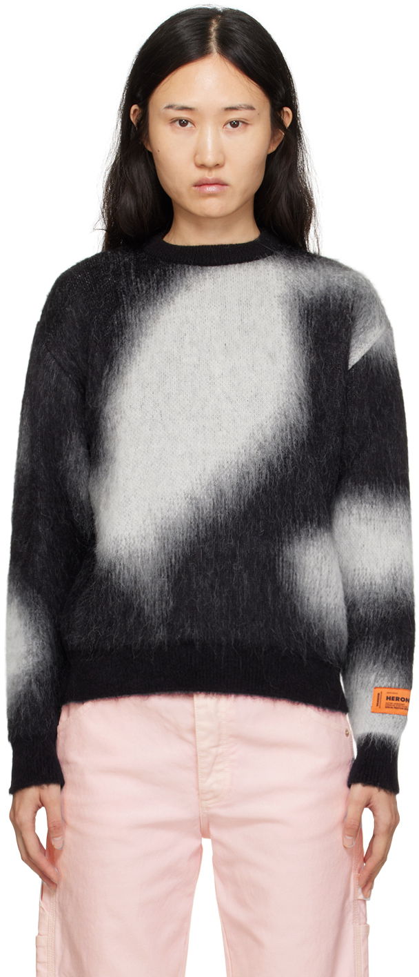 Sweater HERON PRESTON Aop Sweater Sort | HWHE016F23KNI0011001, 0
