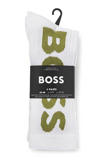 Sokker BOSS Three-Pack of Short Logo Socks Hvid | 50524259, 1