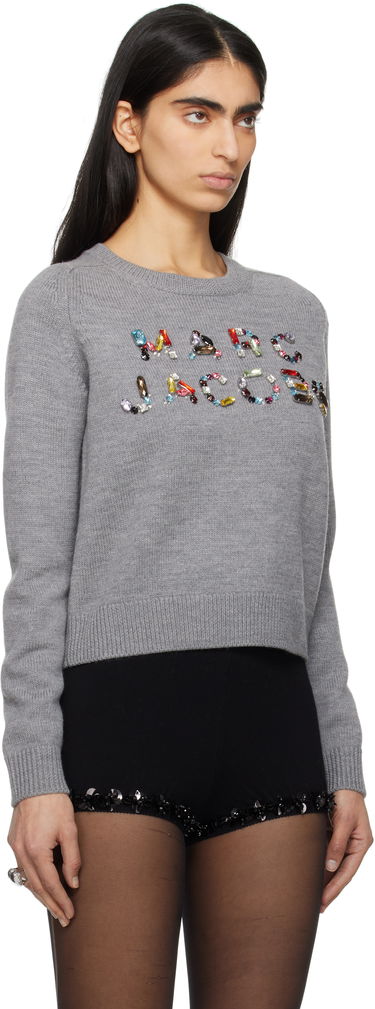 Sweater Marc Jacobs Marc Jacobs Knit Logo Sweater with Gem Embellishments Sort | 2S5RTP001K26, 4