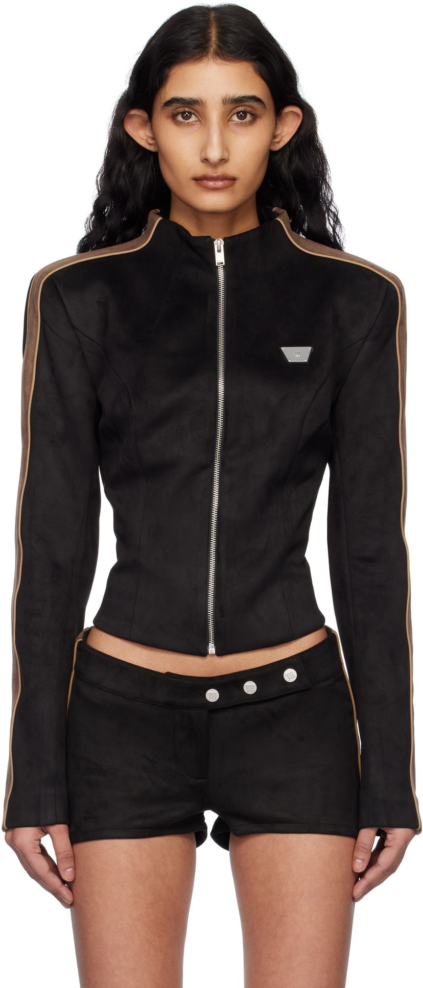 Jakke MISBHV MISBHV Faux Suede Moto Jacket Sort | 250W403