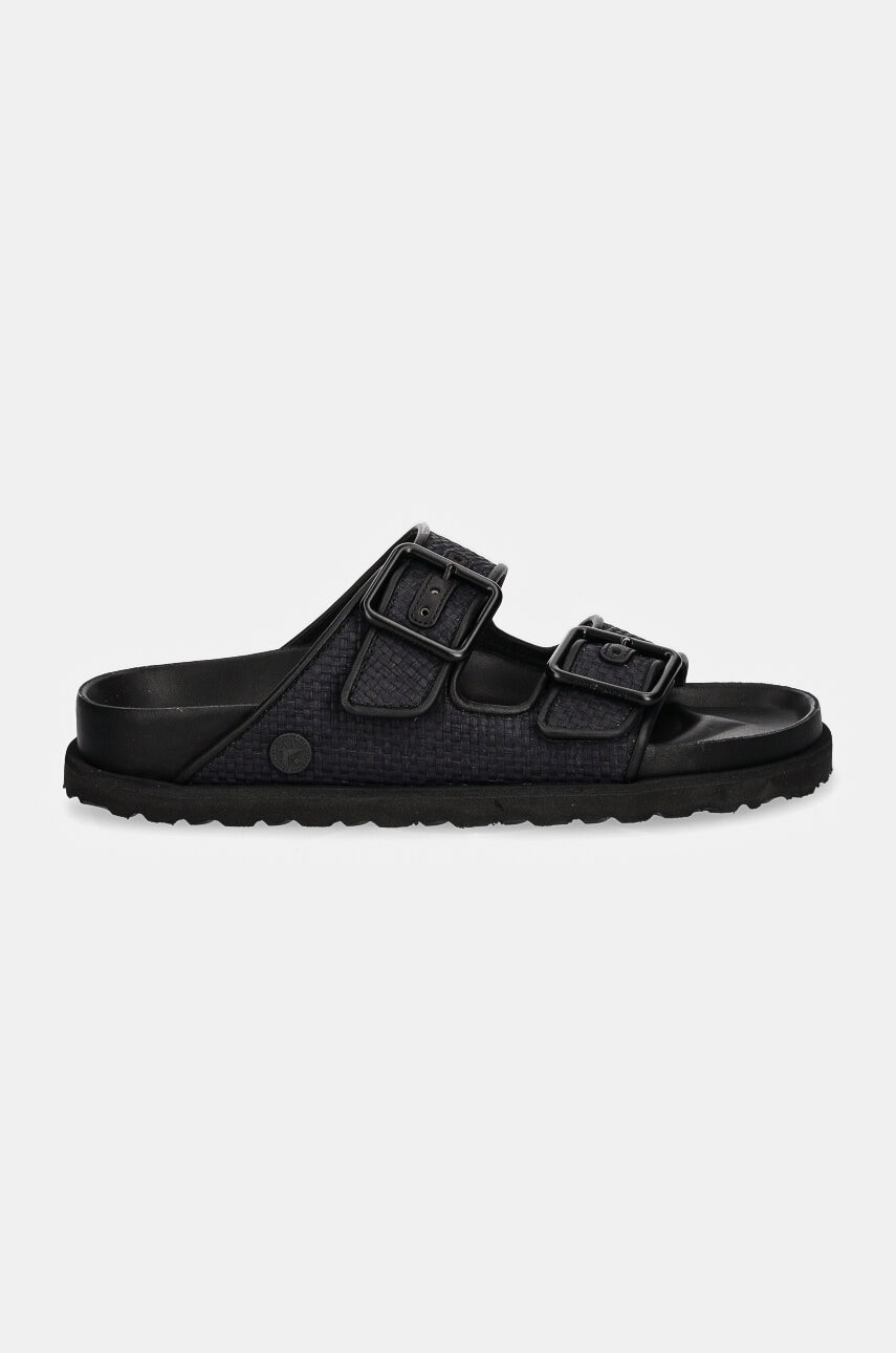 Sneakers og sko Birkenstock Birkenstock 1774 Arizona Raffia Luxe Slides Sort | 1028834, 1