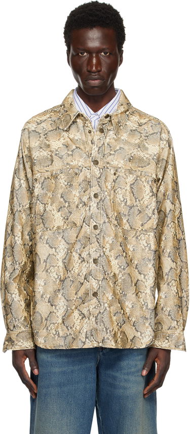 Skjorte ISABEL MARANT Isabel Marant Victor Snakeskin Print Shirt Beige | CH0196HA-B4G02H, 0