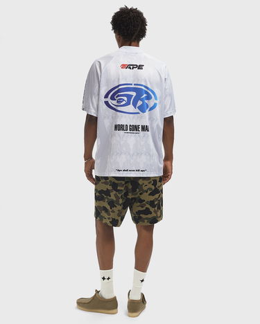 Polo skjorte BAPE Flame Pattern Overall Print Relax Fit Polo Shirt Hvid | 001POL301304MWH, 2