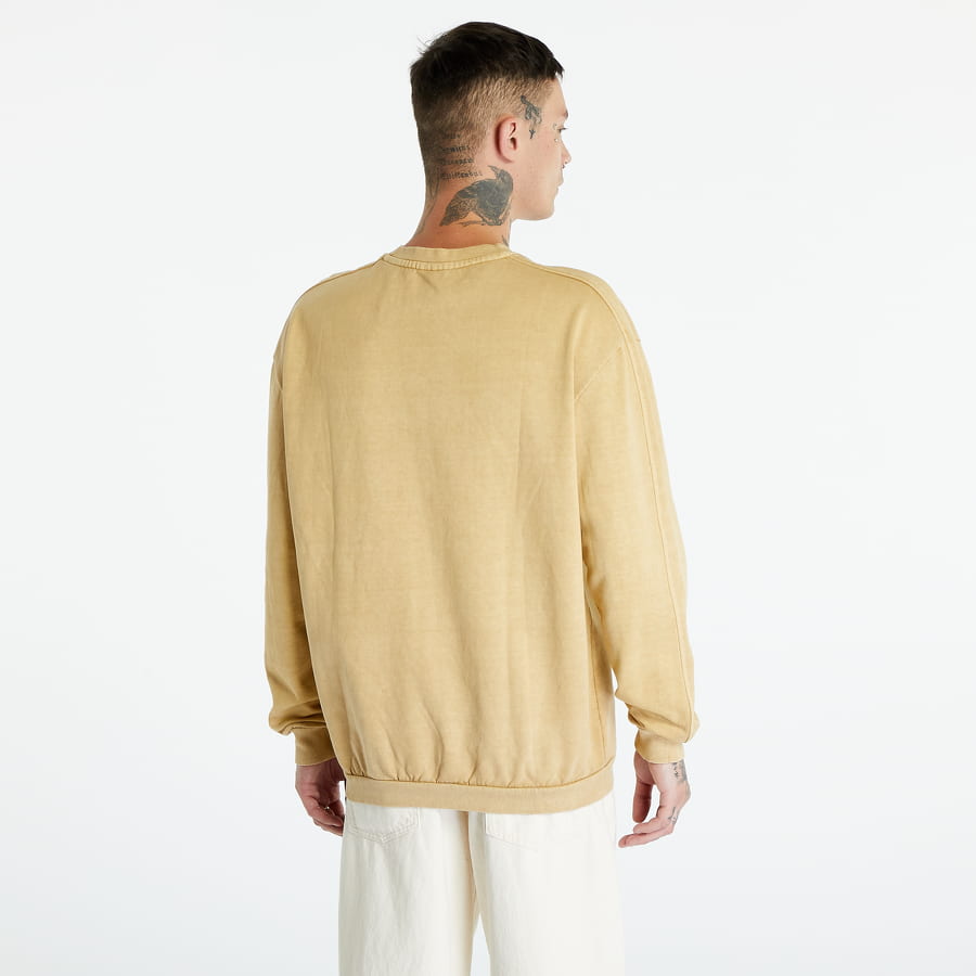 Sweater Urban Classics Heavy Terry Garment Dye Crewneck Beige | TB4956-03738, 1