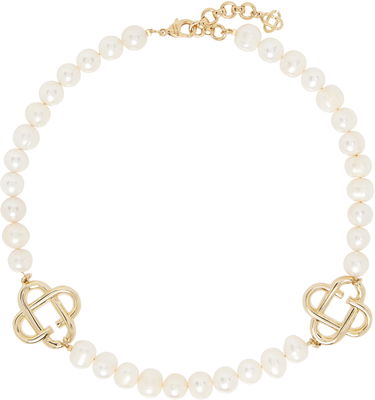 Halskæde Casablanca Pearl Logo Necklace Hvid | APF25-JW-085-01, 3