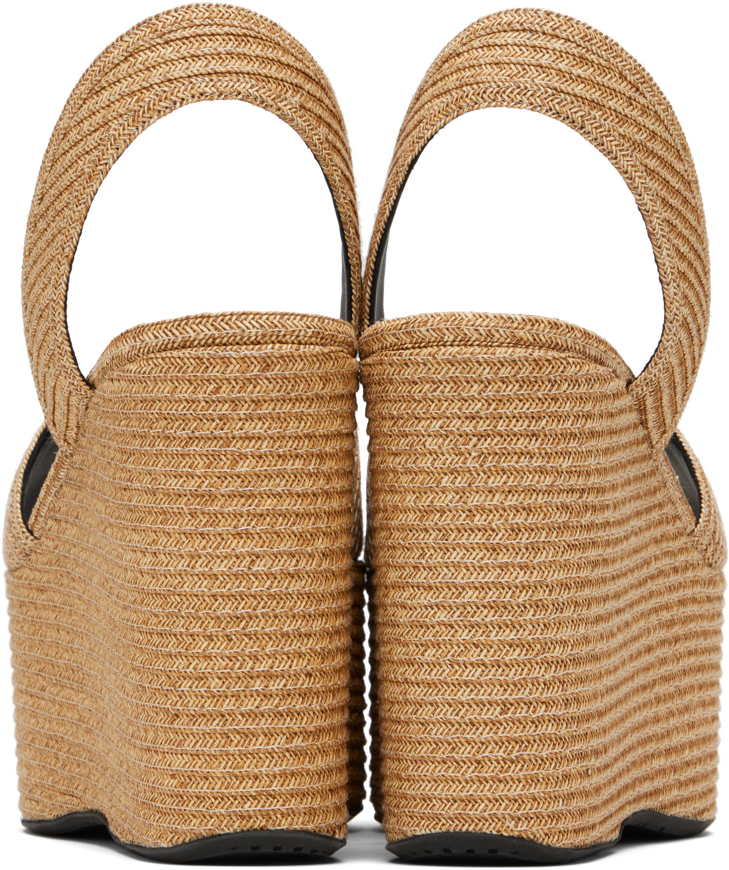 Sneakers og sko Alaïa ALAÏA Wedge Paper Straw Heeled Sandals Beige | AA3S129TK054, 1