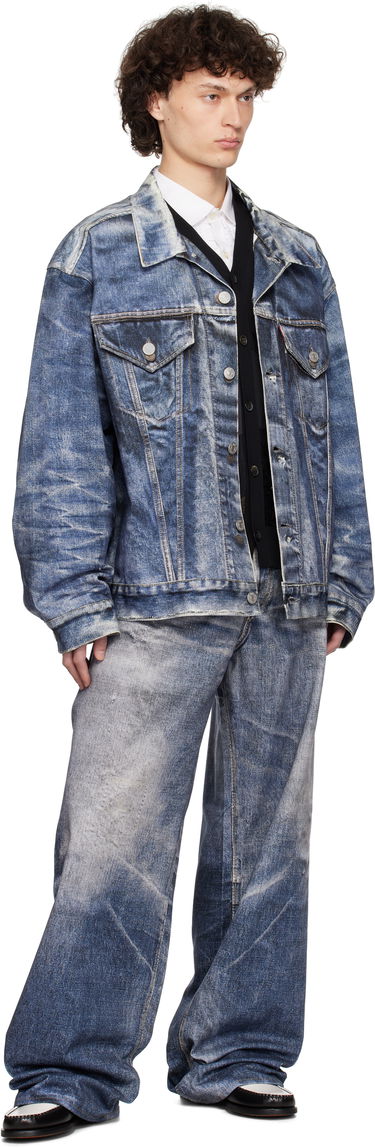 Jakke Junya Watanabe Junya Watanabe Levi's Edition Cotton Twill Inkjet Print Jacket Blå | WO-J911-100, 3