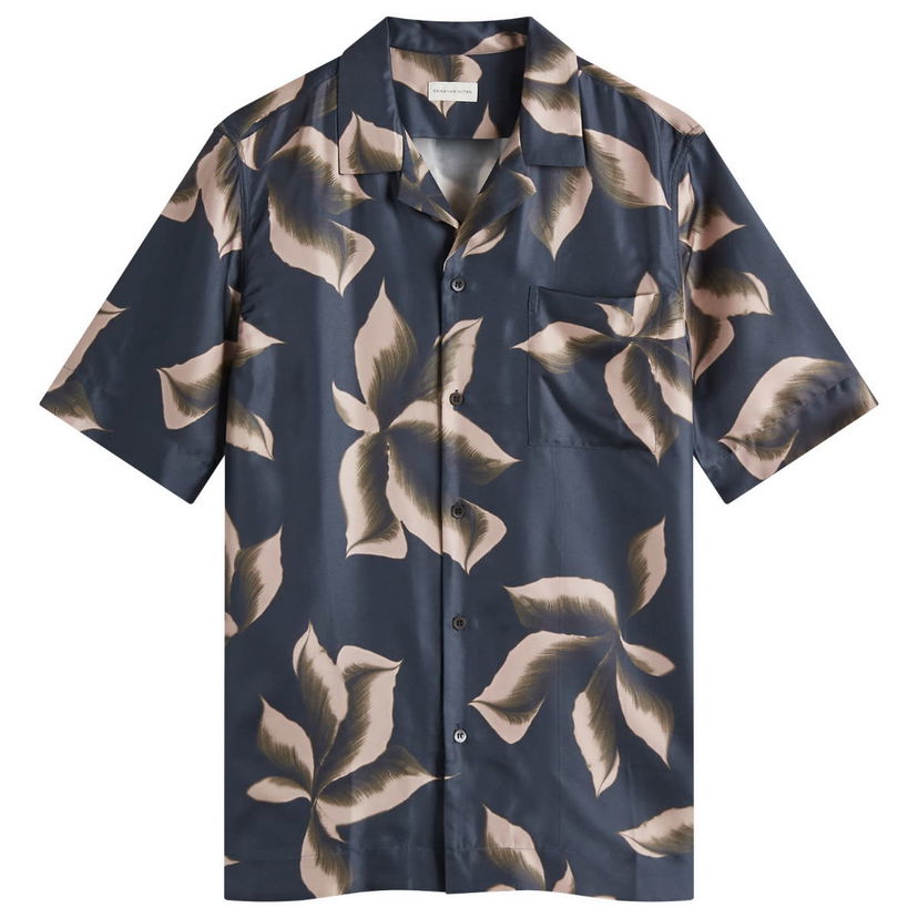Skjorte Dries Van Noten Dries Van Noten Carltone Silk Vacation Shirt Blå | 251-020742-1024-559