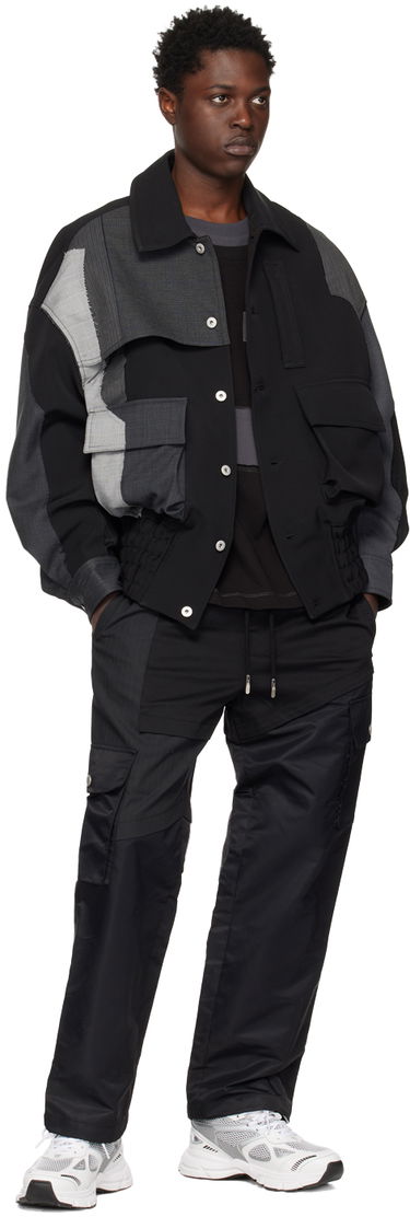 Cargo bukser Feng Chen Wang Feng Chen Wang Paneled Cargo Pants Sort | FMS15TR27B, 3