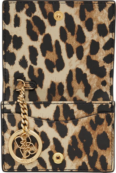 Tegnebog GANNI GANNI Leopard Bou Flap Card Holder Beige | A6545, 2
